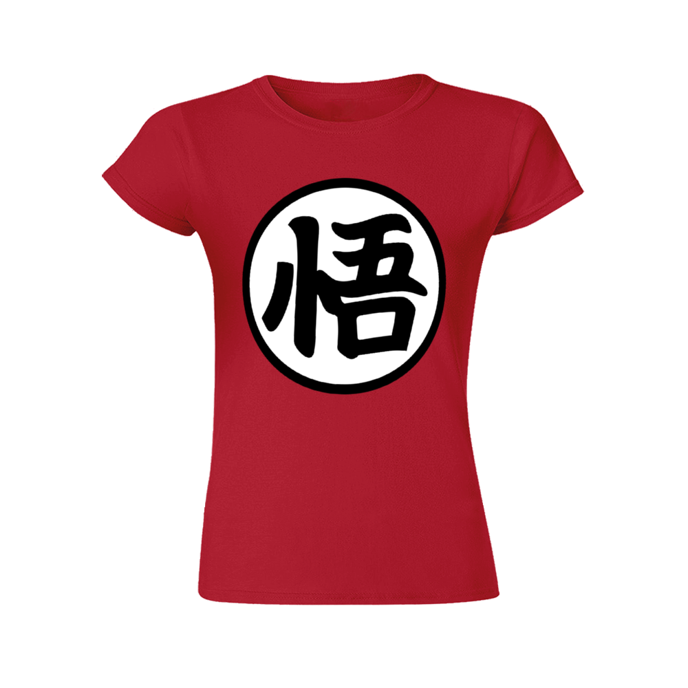 camiseta-dragon-ball-mujer-kanji-go-roja