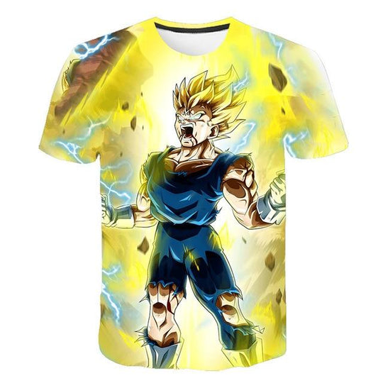 Camiseta De Algodão Goku Cabelo Azul - LOJA KOZ